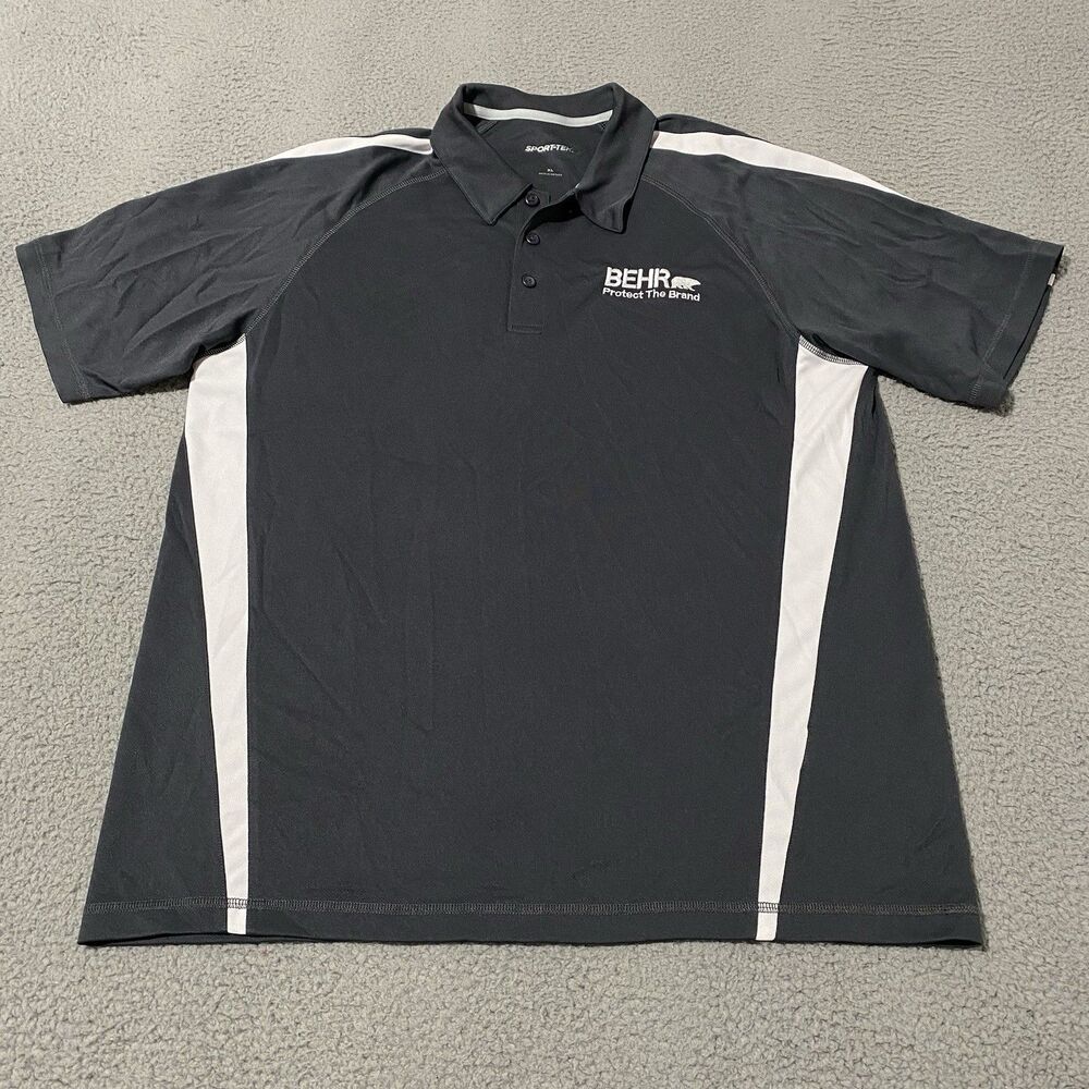 Behr Paint Polo Shirt Mens XL Gray Performance Work Wear Employee Office Golf